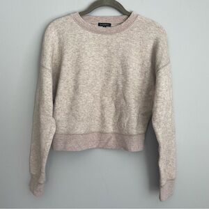 Dynamite Tan Cropped Crewneck Sweater